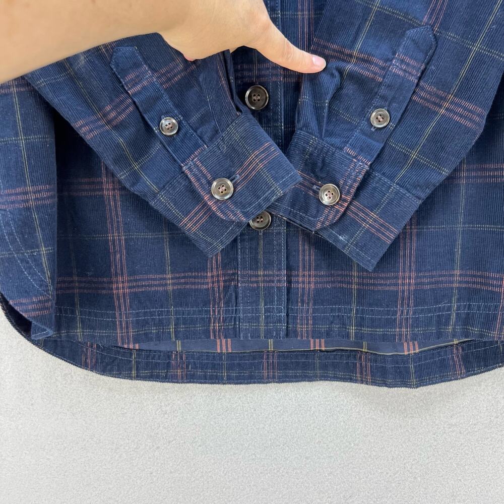 Madewell Button Up Shirt Women's Size M Blue Plaid Corduroy Kentwood Preppy - Picture 5 of 13